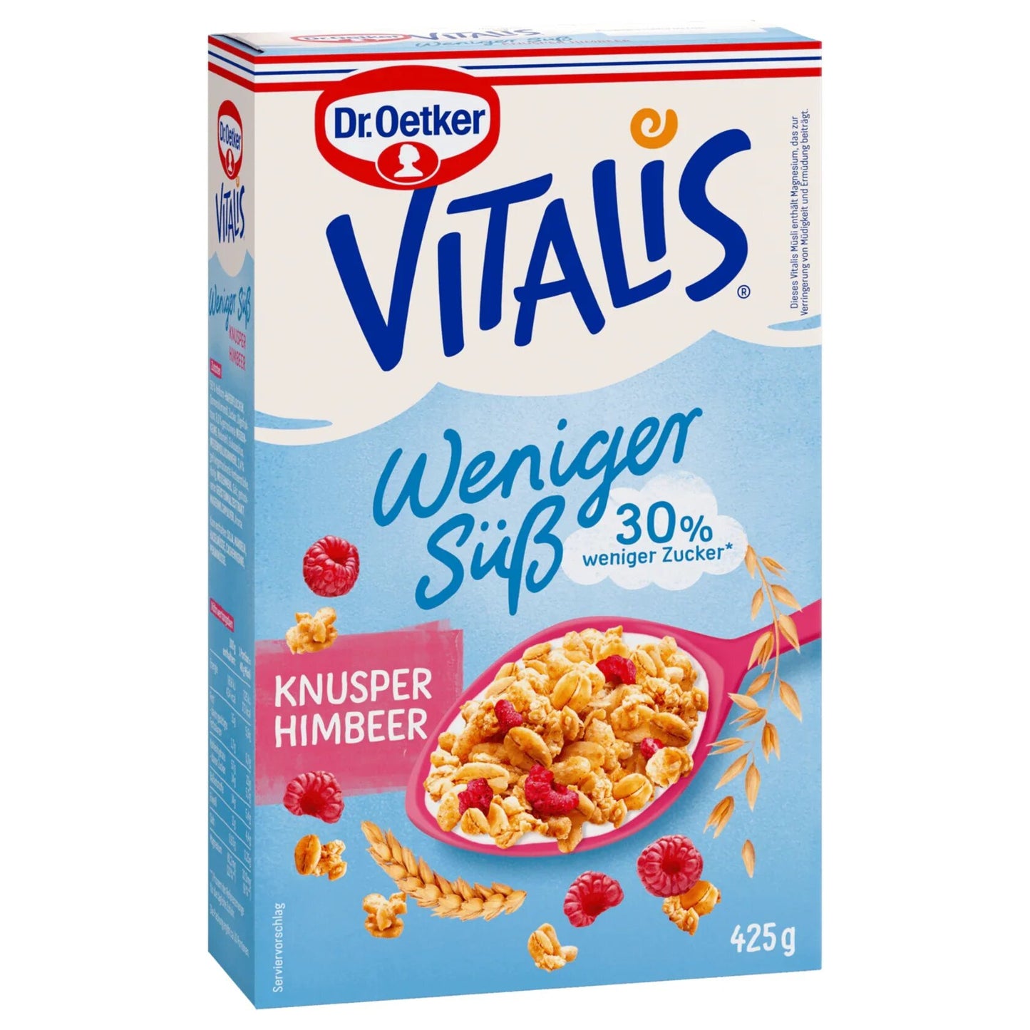 Dr.Oetker Vitalis Knusper Himbeere weniger süß 425g foodpipe [Lebensmittel-Lieferservice Rostock]