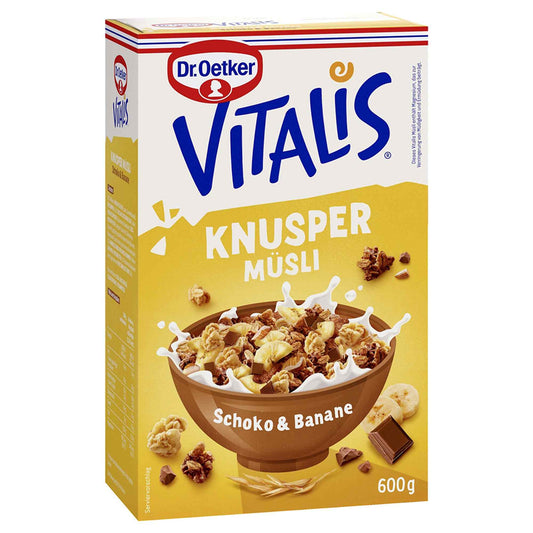 Dr.Oetker Vitalis Knusper Müsli Banane 600g foodpipe [Lebensmittel-Lieferservice Rostock]