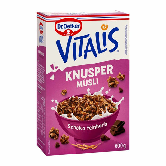 Dr.Oetker Vitalis Knusper Schoko feinherb 600g foodpipe [Lebensmittel-Lieferservice Rostock]