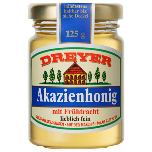 Dreyer Akazienhonig mit Frühtracht 125g foodpipe [Lebensmittel-Lieferservice Rostock]