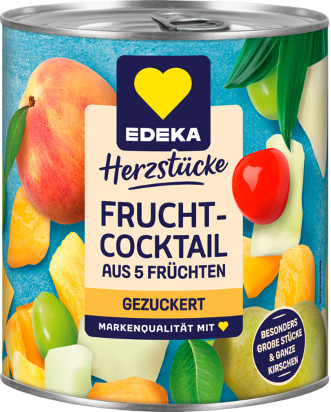 EDEKA 5-Fruchtcocktail gezuckert 820g foodpipe [Lebensmittel-Lieferservice Rostock]