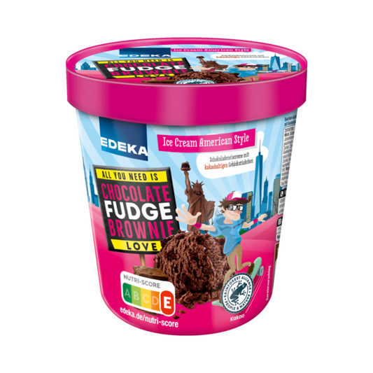 EDEKA Amerikan Ice Cream Chocolate Brownie 500ml foodpipe Rostock [Lebensmittel-Lieferservice Rostock]