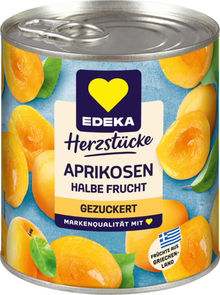 EDEKA Aprikosen halbe Frucht geschält und gezuckert 820g foodpipe [Lebensmittel-Lieferservice Rostock]