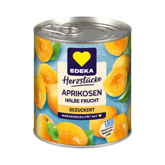 EDEKA Aprikosen halbe Frucht geschält und gezuckert 820g foodpipe [Lebensmittel-Lieferservice Rostock]