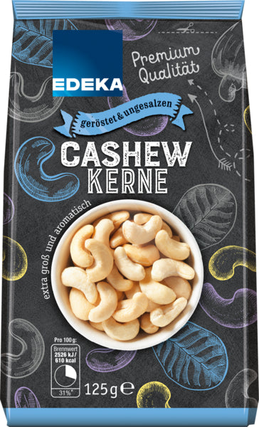 EDEKA Cashews geröstet ohne Salz 125g foodpipe [Lebensmittel-Lieferservice Rostock]