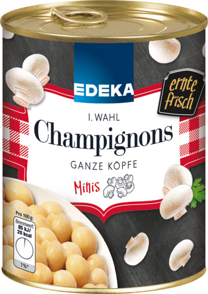 EDEKA Champignons Mini 1.Wahl ganze Köpfe 800g foodpipe [Lebensmittel-Lieferservice Rostock]