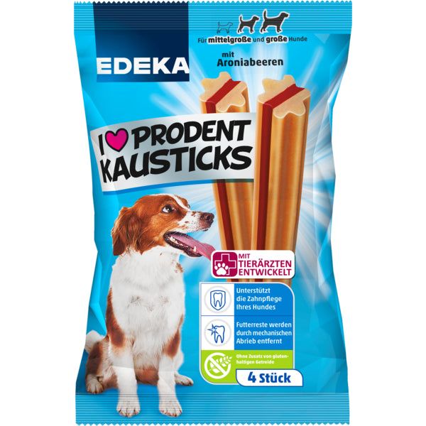 EDEKA Dog Prodent Kausticks mittel mit Aroniabeeren 220g foodpipe [Lebensmittel-Lieferservice Rostock]