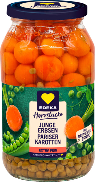 EDEKA Erbsen mit Pariser Karotten extra fein 530g foodpipe [Lebensmittel-Lieferservice Rostock]