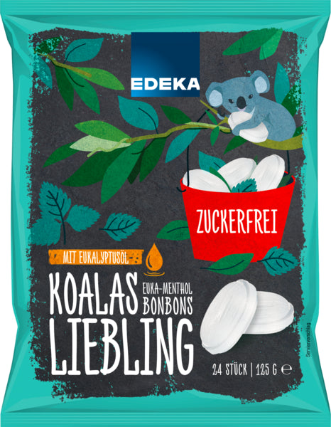 EDEKA Euka-Menthol Bonbons zuckerfrei 125g foodpipe [Lebensmittel-Lieferservice Rostock]