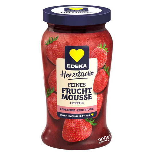 EDEKA Feines Fruchtmousse Erdbeer 300g foodpipe [Lebensmittel-Lieferservice Rostock]