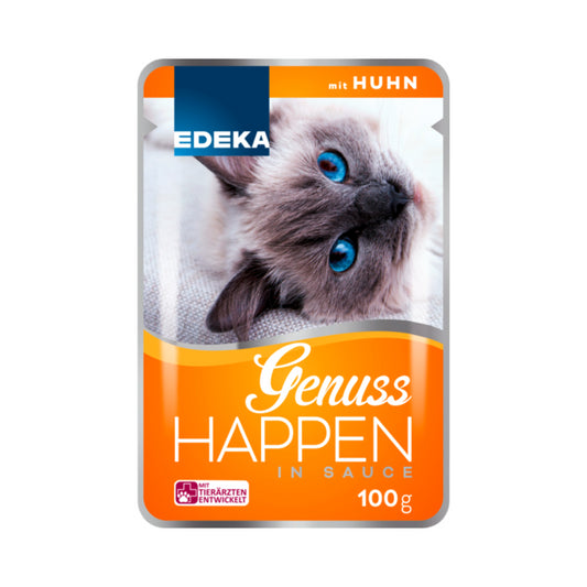 EDEKA Genuss Happen Huhn Pouchbeutel 100g foodpipe [Lebensmittel-Lieferservice Rostock]