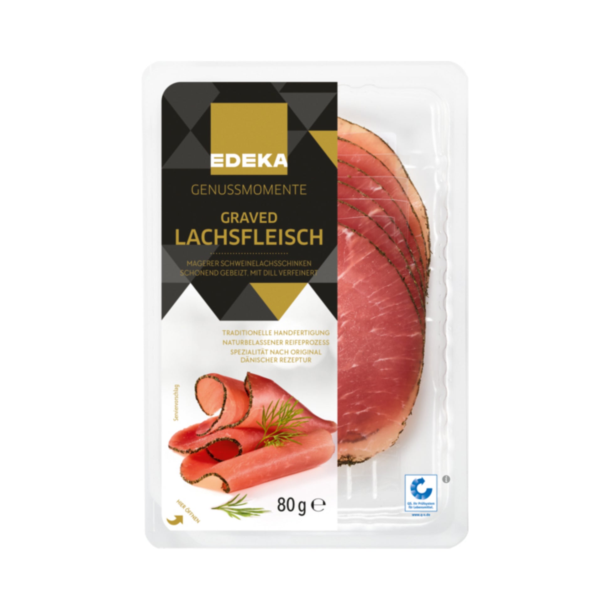 EDEKA Genussmomente Graved Lachsfleisch gebeizt 80g QS foodpipe [Lebensmittel-Lieferservice Rostock]