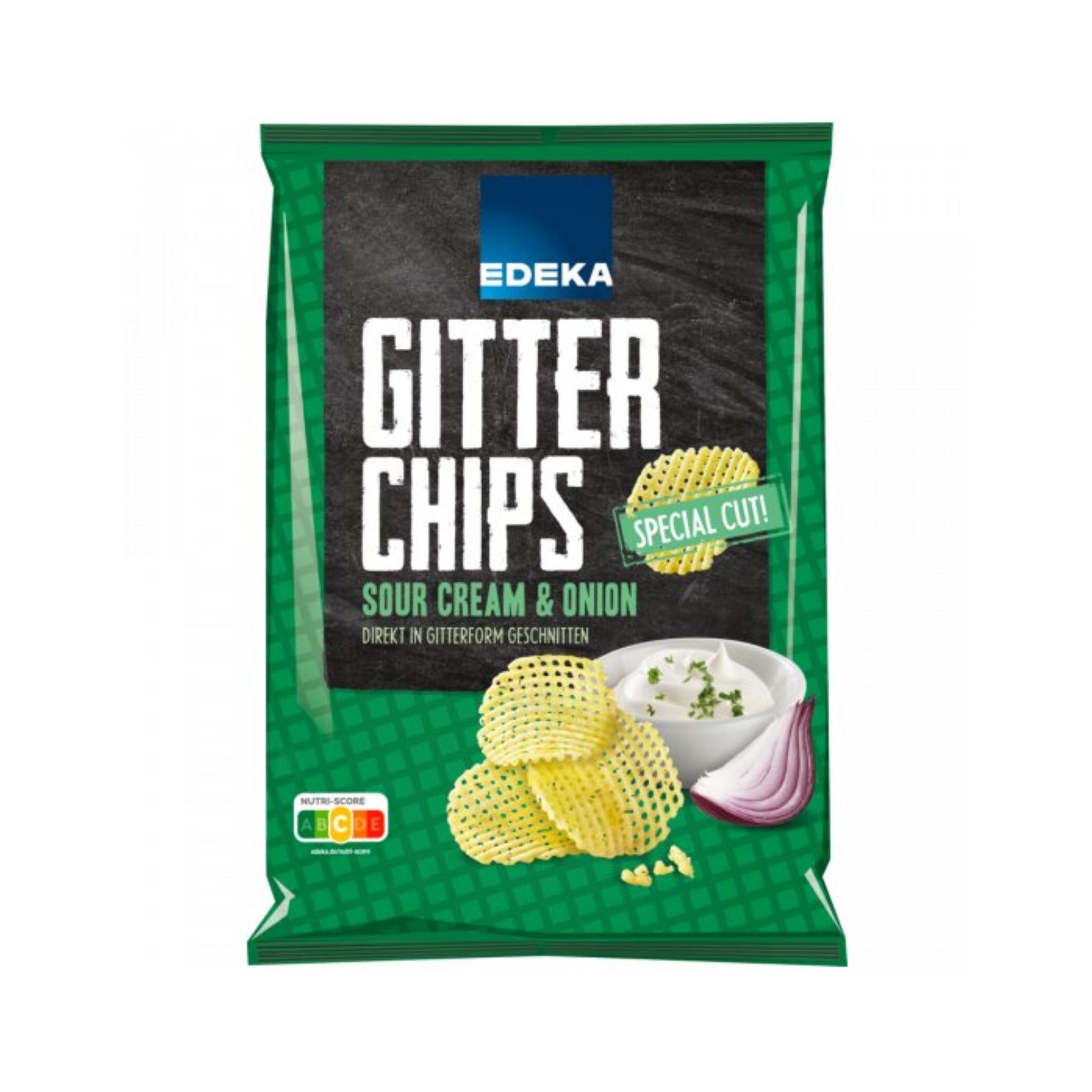 EDEKA Gitterchips Sour Cream&Onion 125g foodpipe [Lebensmittel-Lieferservice Rostock]