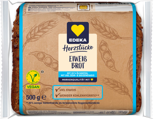 EDEKA Herzstücke Eiweißbrot 500g foodpipe [Lebensmittel-Lieferservice Rostock]
