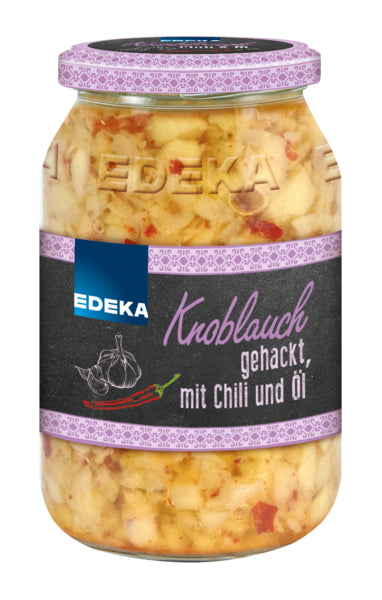 EDEKA Knoblauch gehackt mit Chili 95g foodpipe [Lebensmittel-Lieferservice Rostock]