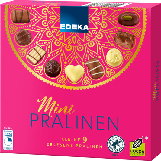 EDEKA Minipralinen Mischung 16 Pralinen in 9 Variationen 100g foodpipe [Lebensmittel-Lieferservice Rostock]