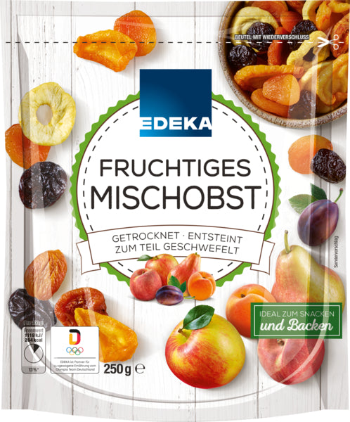 EDEKA Mischobst getrocknet,geschwefelt,entsteint 250g foodpipe [Lebensmittel-Lieferservice Rostock]