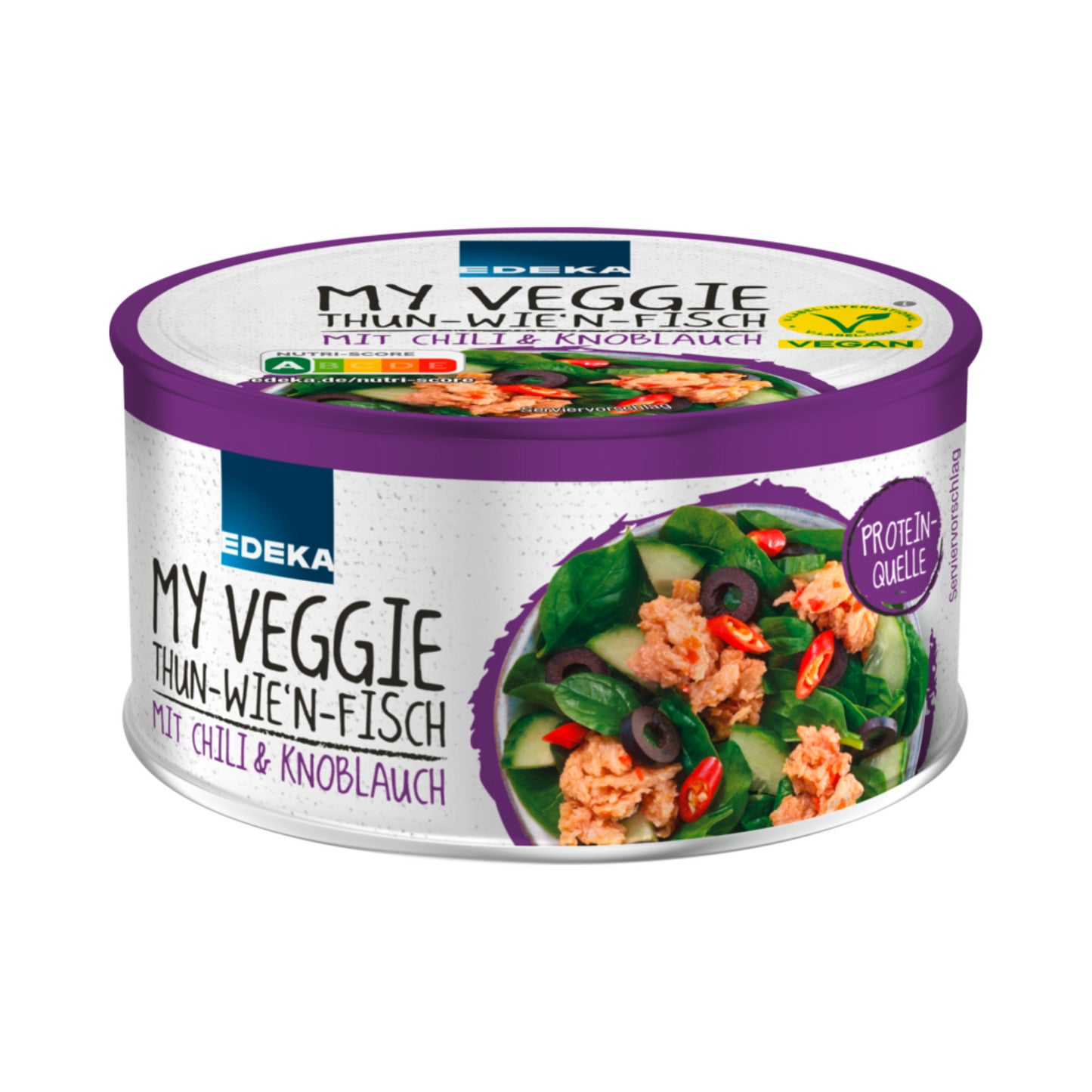 EDEKA My Veggie Vegan Thun-wie'n-Fisch mit Chili und Knoblauch 150g foodpipe [Lebensmittel-Lieferservice Rostock]