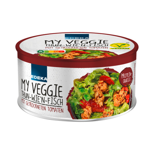 EDEKA My Veggie Vegan Thun-wie'n-Fisch mit getrockneter Tomate 150g foodpipe [Lebensmittel-Lieferservice Rostock]