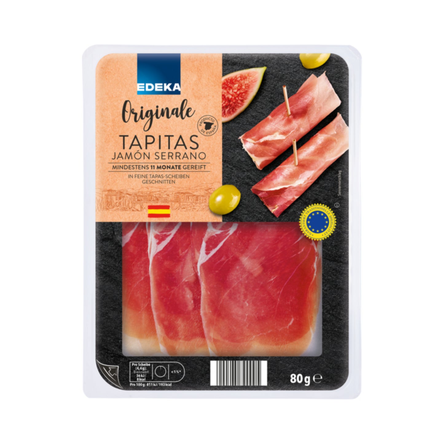 EDEKA Originale Tapitas Serrano Schinken 80g foodpipe [Lebensmittel-Lieferservice Rostock]