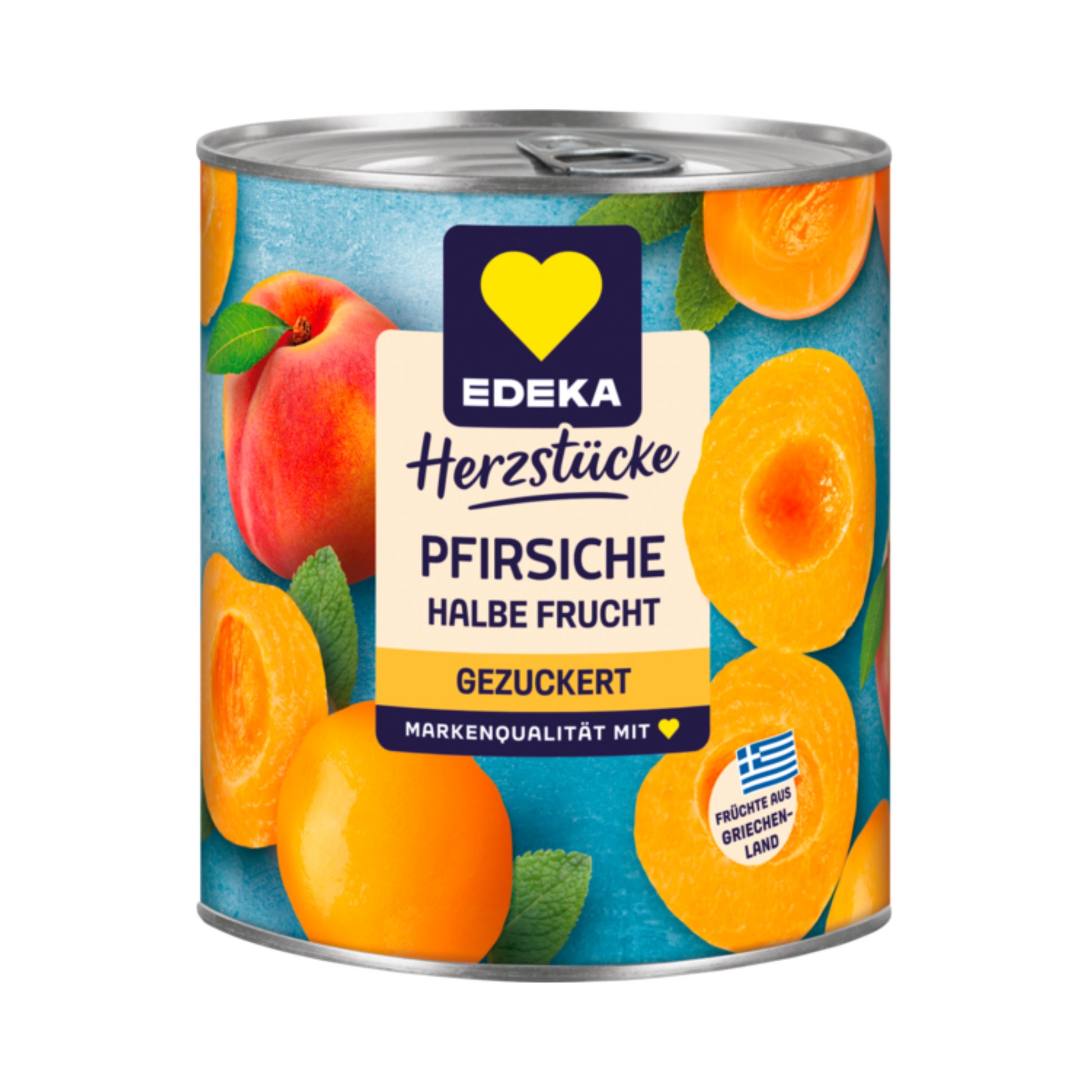 EDEKA Pfirsiche halbe Frucht gezuckert 820g foodpipe [Lebensmittel-Lieferservice Rostock]