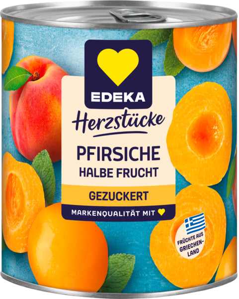 EDEKA Pfirsiche halbe Frucht gezuckert 820g foodpipe [Lebensmittel-Lieferservice Rostock]