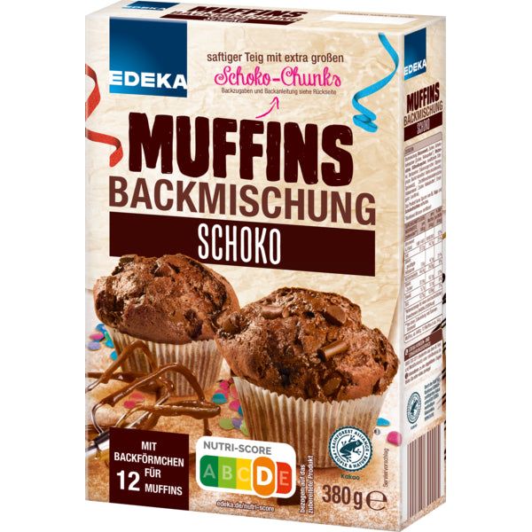 EDEKA Schoko Muffins mit Schokostückchen Backmischung 380g foodpipe [Lebensmittel-Lieferservice Rostock]