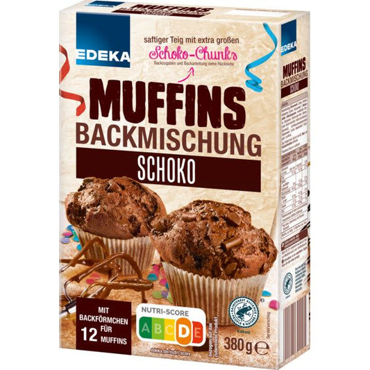 EDEKA Schoko Muffins mit Schokostückchen Backmischung 380g foodpipe [Lebensmittel-Lieferservice Rostock]