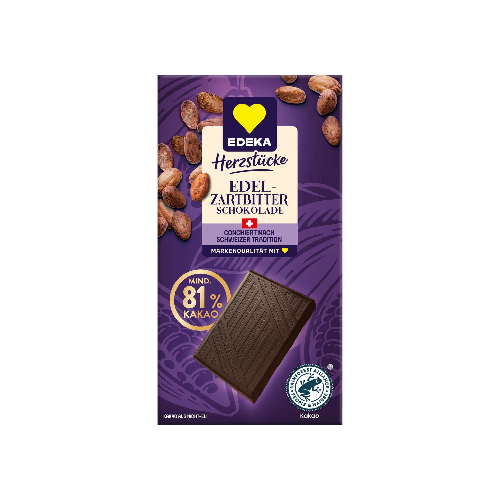 EDEKA Schweizer Edel-Zartbitterschokolade 81% 100g foodpipe [Lebensmittel-Lieferservice Rostock]
