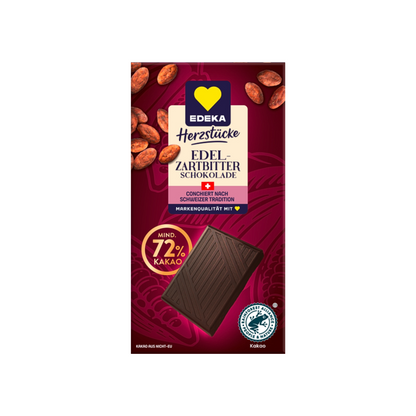 EDEKA Schweizer Zartbitter Schokolade 72% 100g foodpipe [Lebensmittel-Lieferservice Rostock]