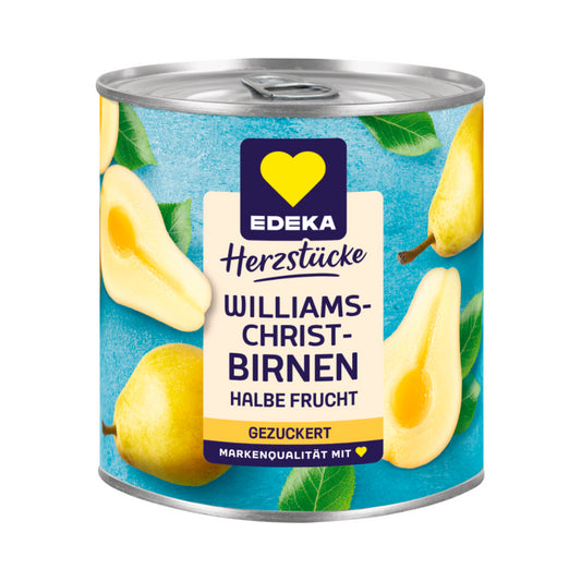 EDEKA Williams Christ Birnen halbe Frucht gezuckert 820g foodpipe [Lebensmittel-Lieferservice Rostock]