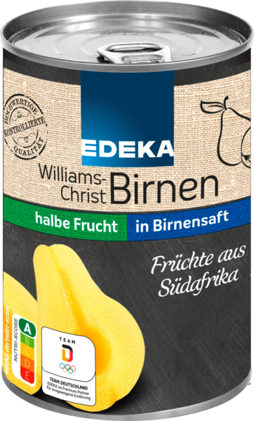 EDEKA Williams Christ Birnen in Birnensaft 410g foodpipe [Lebensmittel-Lieferservice Rostock]