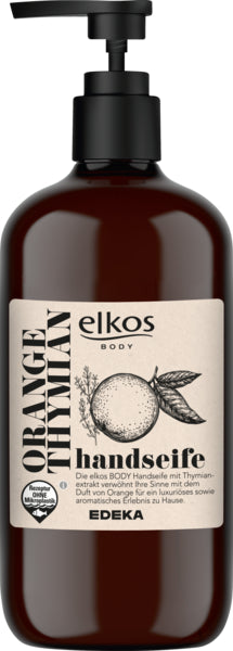 EDEKA elkos Aromaseife Orange&Thymian 350ml foodpipe [Lebensmittel-Lieferservice Rostock]