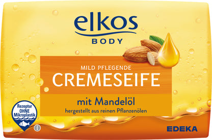 EDEKA elkos Cremeseife Mandelöl 150g foodpipe [Lebensmittel-Lieferservice Rostock]