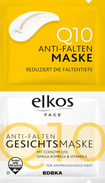 EDEKA elkos FACE Gesichtsmaske Anti Age Q10 2x8ml foodpipe [Lebensmittel-Lieferservice Rostock]