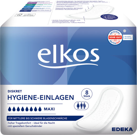 EDEKA elkos Hygiene-Einlagen Maxi 8ST foodpipe [Lebensmittel-Lieferservice Rostock]