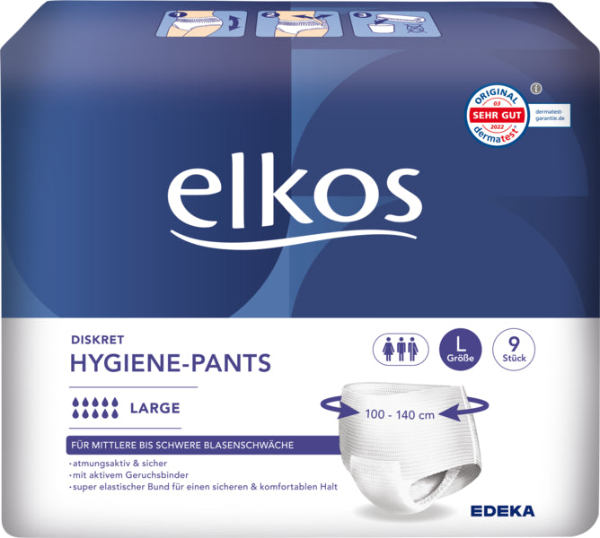 EDEKA elkos Hygiene-Pants Large Diskreet 9ST foodpipe [Lebensmittel-Lieferservice Rostock]