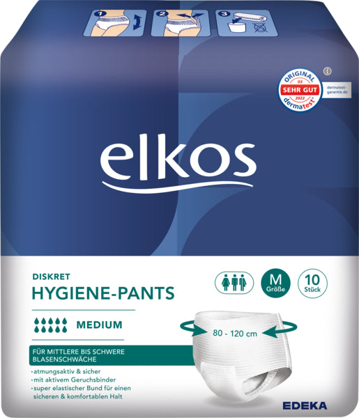 EDEKA elkos Hygiene-Pants Medium Diskreet 10ST foodpipe [Lebensmittel-Lieferservice Rostock]