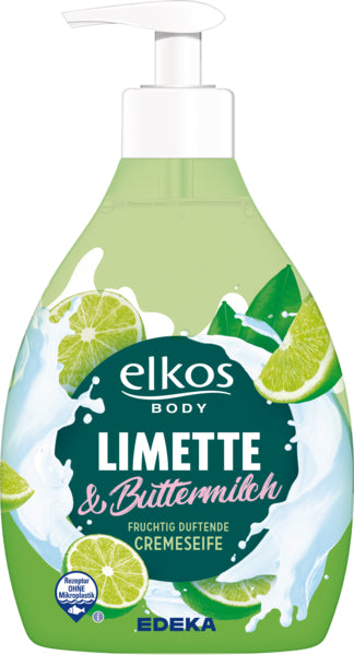 EDEKA elkos Limette&Buttermilch Cremeseife Spender 500ml foodpipe [Lebensmittel-Lieferservice Rostock]
