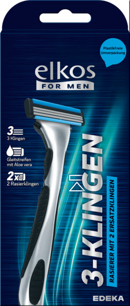 EDEKA elkos MEN 3-Klingen Rasiersystem+2 Klingen foodpipe [Lebensmittel-Lieferservice Rostock]