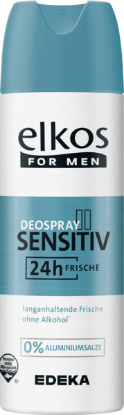 EDEKA elkos Men Deospray Sensitiv 200ml foodpipe [Lebensmittel-Lieferservice Rostock]