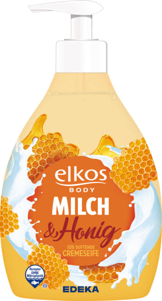 EDEKA elkos Milch&Honig Cremeseife Spender 500ml foodpipe [Lebensmittel-Lieferservice Rostock]