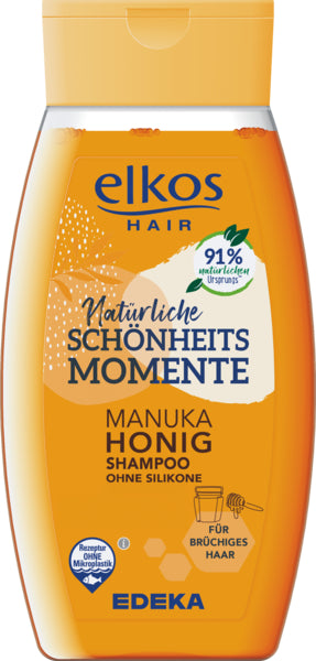 EDEKA elkos Schönheitsmomente Shampoo Manuka Honig 250ml foodpipe [Lebensmittel-Lieferservice Rostock]