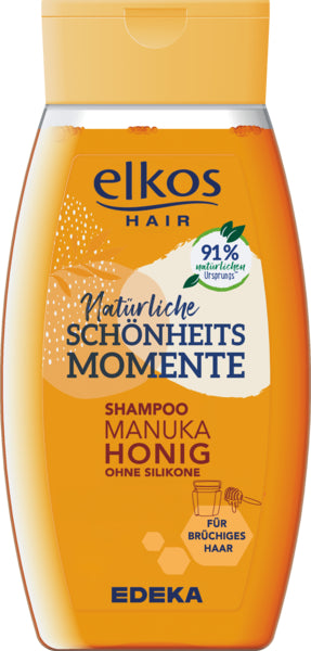 EDEKA elkos Schönheitsmomente Shampoo Manuka Honig 250ml foodpipe [Lebensmittel-Lieferservice Rostock]