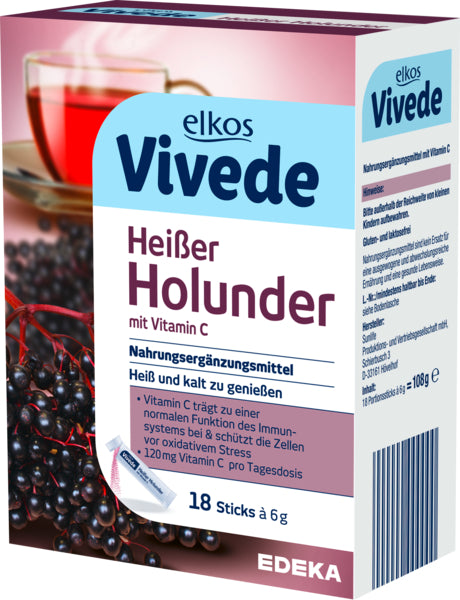 EDEKA elkos VIVEDE Heißer Holunder Sticks 18ST foodpipe [Lebensmittel-Lieferservice Rostock]