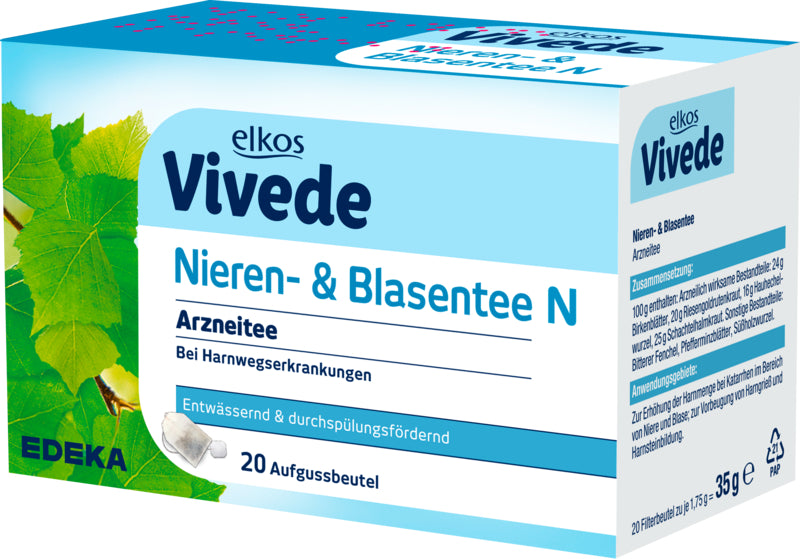 EDEKA elkos VIVEDE Nieren-Blasentee N 20ST 35g foodpipe [Lebensmittel-Lieferservice Rostock]