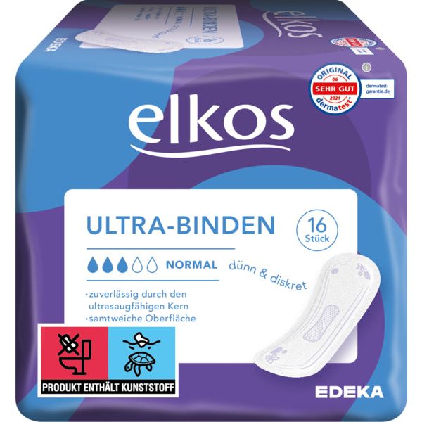 EDEKA elkos Women Ultra Binden Normal 16ST foodpipe [Lebensmittel-Lieferservice Rostock]