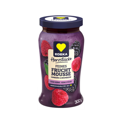EDEKA feines Fruchtmousse Himbeer & Brombeer 300g foodpipe Rostock [Lebensmittel-Lieferservice Rostock]