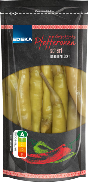 EDEKA grüne Pfefferonen scharf 250g foodpipe [Lebensmittel-Lieferservice Rostock]