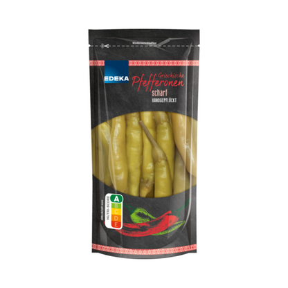 EDEKA grüne Pfefferonen scharf 250g foodpipe [Lebensmittel-Lieferservice Rostock]